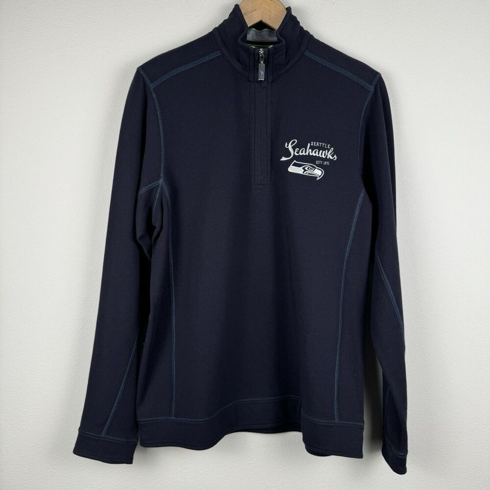 Tommy Bahama 1/4 Zip Pullover Sweatshirt Jacket Size Small Seattle Seahawks NFL